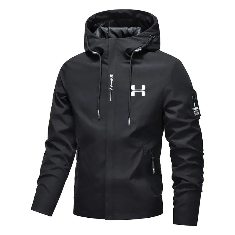 Men's Spring Autumn Streetwear New Casual Zip Up Loose Coat Outdoor Hiking Jogging Activewear Windbreaker