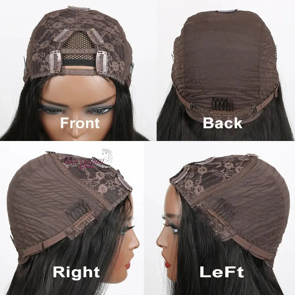 Straight Short Bob V Part Wigs Human Hair