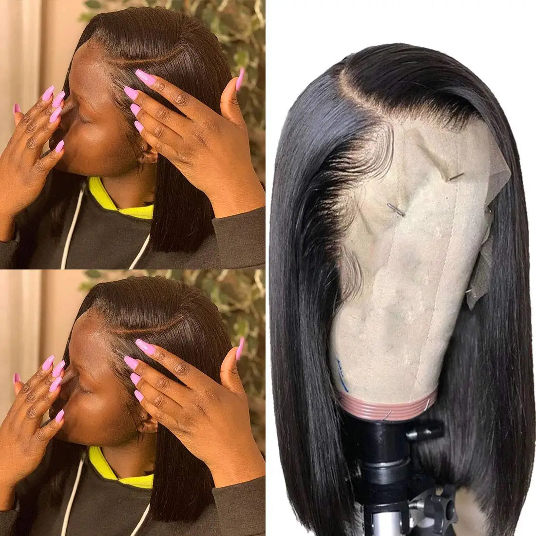 Short Bob Wig Straight 13x4 Lace Front Wig Human Hair