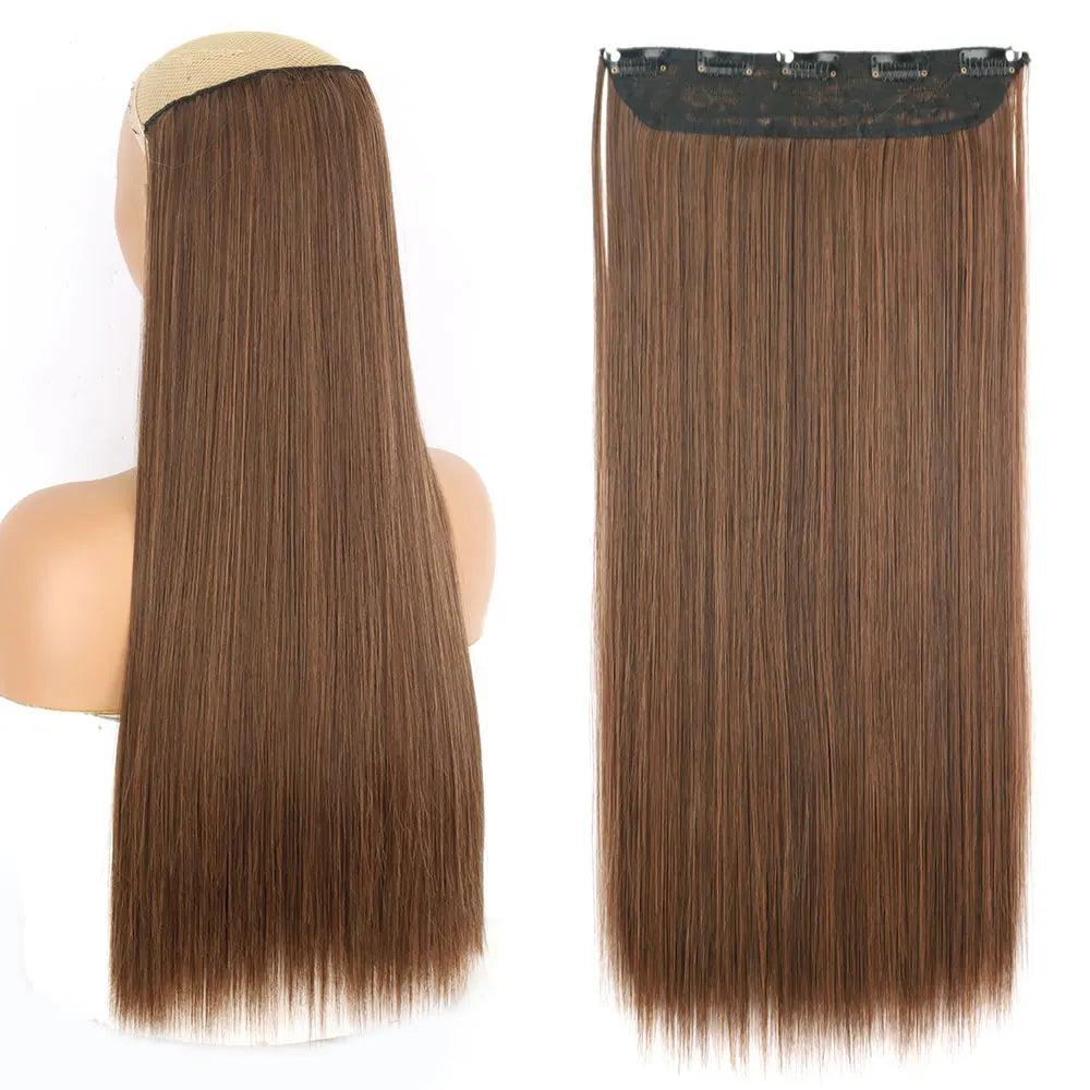 MERISIHAIR Synthetic 5 Clip In Hair Extensions Long Straight Hairstyle Hairpiece Black Brown Blonde 80CM Fake Hair