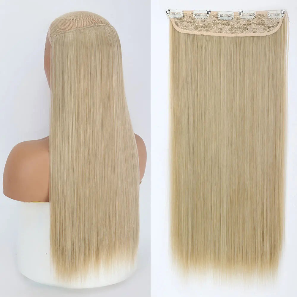 MERISIHAIR Synthetic 5 Clip In Hair Extensions Long Straight Hairstyle Hairpiece Black Brown Blonde 80CM Fake Hair
