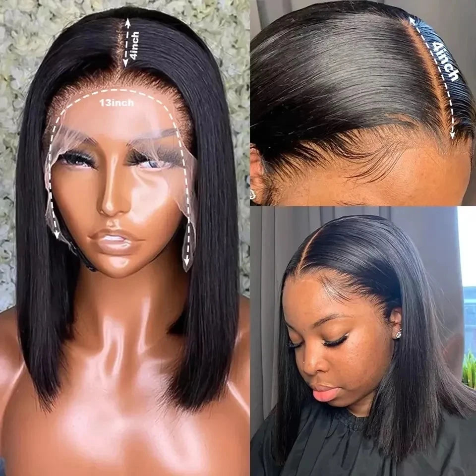 Short Bob Wig Straight 13x4 Lace Front Wig Human Hair