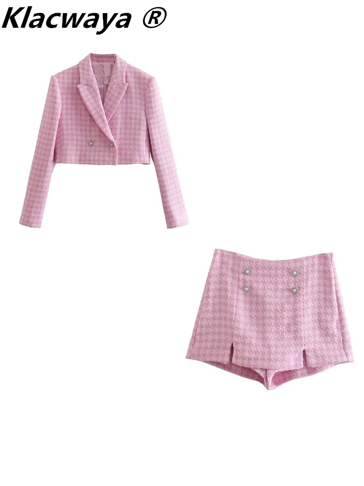 2 Piece Chic Blazer Women Suit Shorts Sets Women
