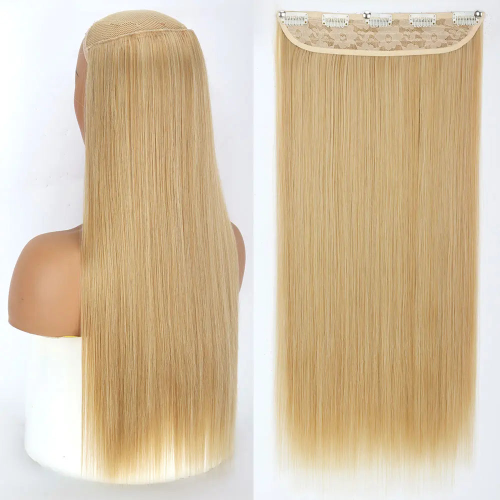 MERISIHAIR Synthetic 5 Clip In Hair Extensions Long Straight Hairstyle Hairpiece Black Brown Blonde 80CM Fake Hair