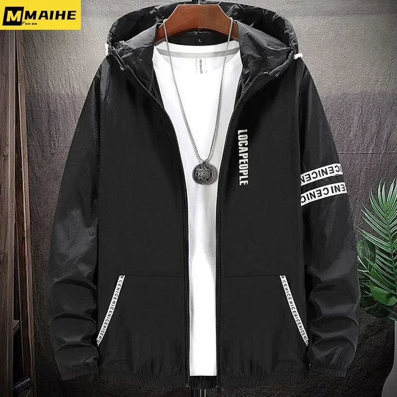 Coats Men Ultra Light UV Sun Protection Big Size Hooded Windbreaker