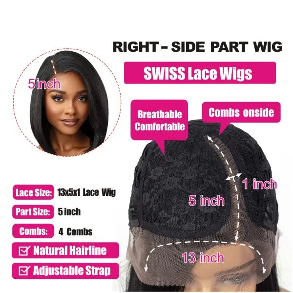 Short Bob Wig Straight 13x4 Lace Front Wig Human Hair