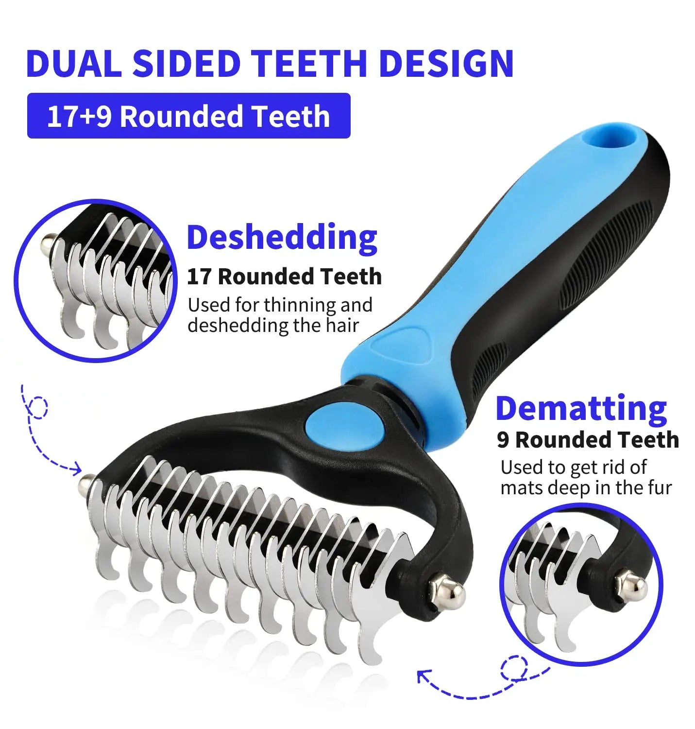 Professional Pet Deshedding Brush Dog Hair Remover Pet Fur Knot Cutter Puppy Cat