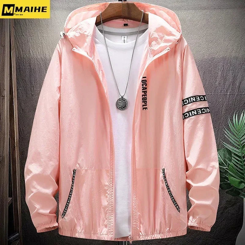Coats Men Ultra Light UV Sun Protection Big Size Hooded Windbreaker