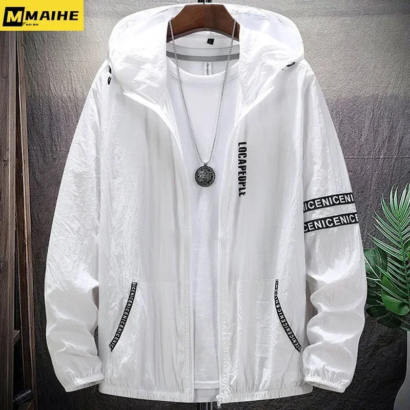 Coats Men Ultra Light UV Sun Protection Big Size Hooded Windbreaker